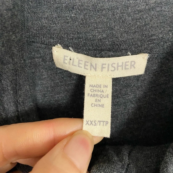 Eileen Fisher Quilted Organic Oversized Cotton Jacket in Charcoal Sz XXS - Picture 8 of 13